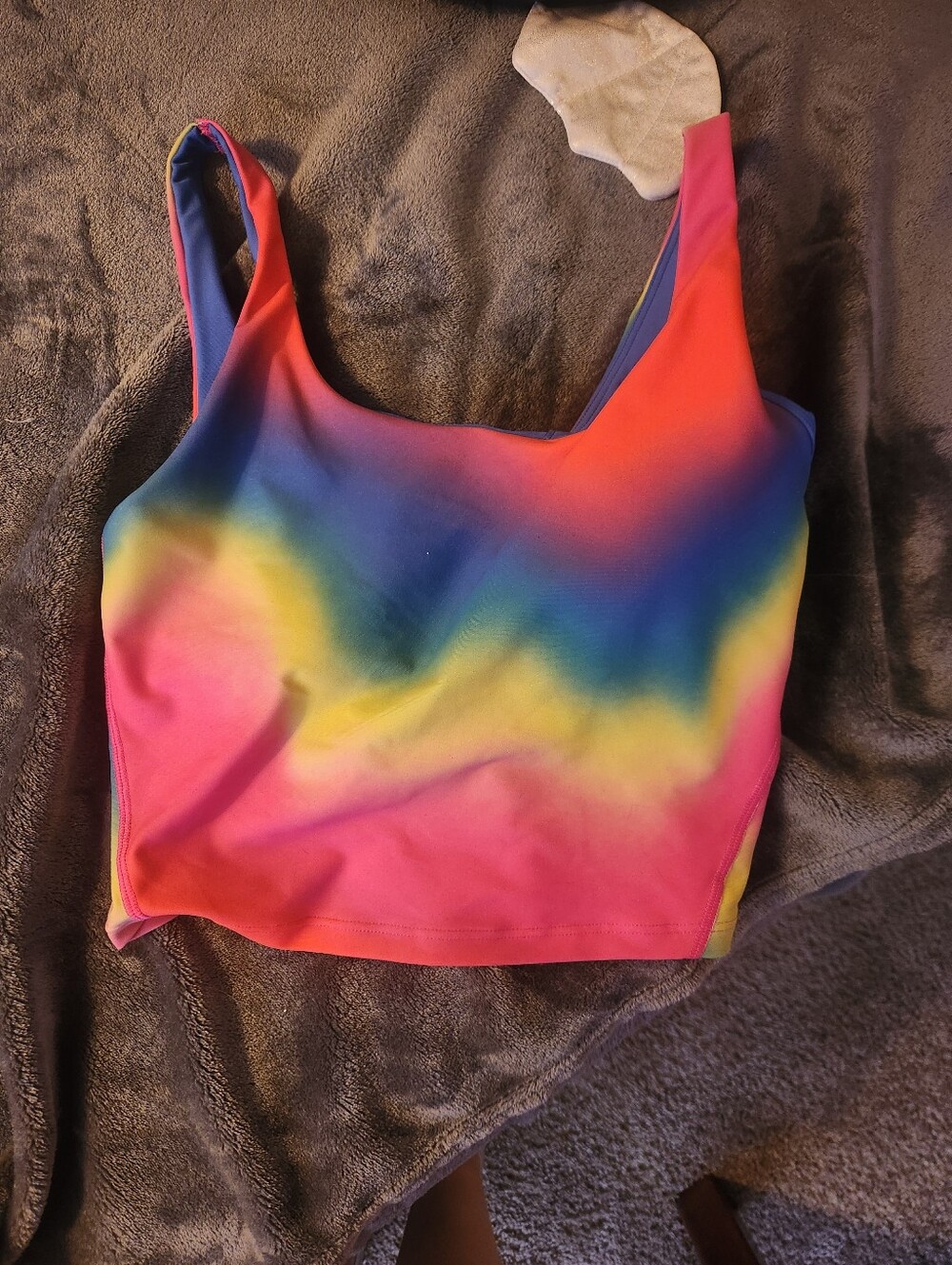 Old Navy Rainbow Ombre Crop Tank Top - Pink Blue Yellow